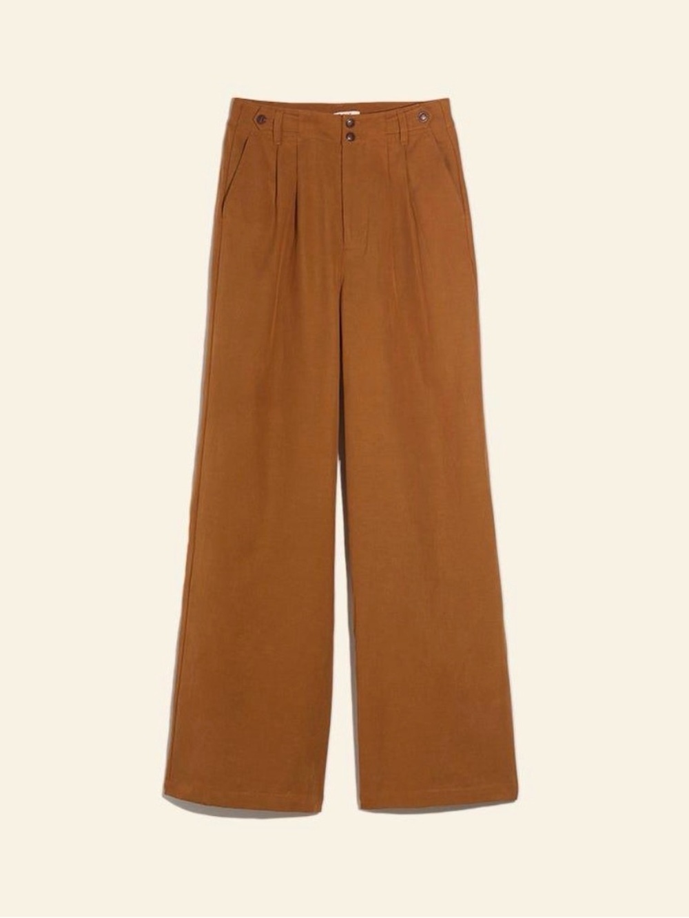 Madewell Harlow Wide Leg Pants Size 8 Brown Lyocell Linen Pleated Trousers